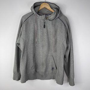 FILA F- BOX Men Gray Full Zip Up Long Sleeves Pockets Hoodie